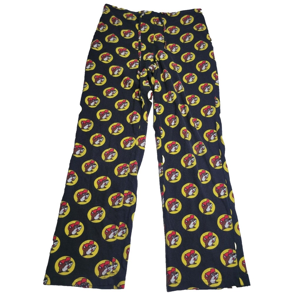 BUC-EE'S PAJAMA PANTS Beaver‎ Logo Pockets Cotton Drawstring Women's SMALL